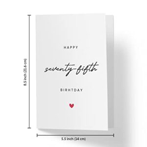 75th Birthday Card for Him Her - 75th Anniversary Card For Dad Mom - 75 Years Old Birthday Card For Brother Sister Friend - Happy 75th Birthday Card for Men Women - Karto - Simple 75th