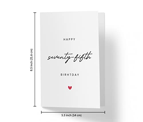 75th Birthday Card for Him Her - 75th Anniversary Card For Dad Mom - 75 Years Old Birthday Card For Brother Sister Friend - Happy 75th Birthday Card for Men Women - Karto - Simple 75th