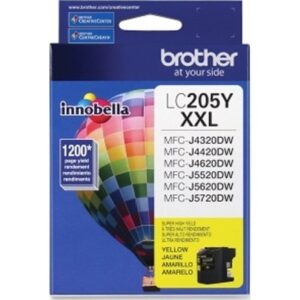 brother lc-205 oem yellow high yield cartridge part # lc205y, brother mfc-j4320/ j5520/ j5720 printers