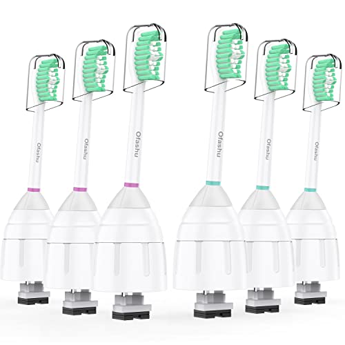 Replacement Heads for Philips Sonicare E-Series - Ofashu Brush Head Compatible with Essence Xtreme Elite Advance HX7022 HX5610 White, 6 Packs Screw-on Electric Toothbrush