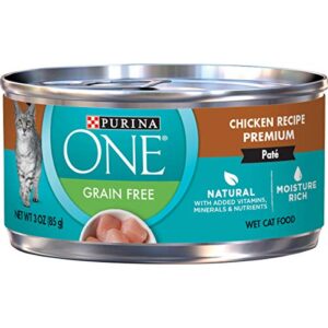 purina one natural, grain free wet cat food pate, chicken recipe – (24) 3 oz. pull-top cans