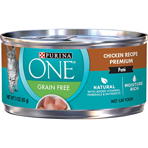 Purina ONE Natural, Grain Free Wet Cat Food Pate, Chicken Recipe - (24) 3 oz. Pull-Top Cans