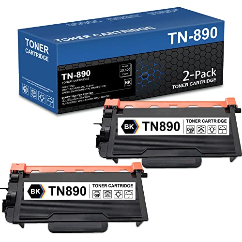 NUCALA TN-890 High-Yield Compatible TN 890 TN890 Toner Cartridge Replacement for Brother MFC-L6750DW MFC-L6900DW HL-L6250DW HL-L6400DW HL-L6400DWT Printer Toner (2-Pack, Black)