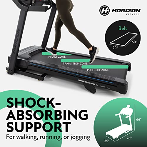 Horizon Fitness 7.0 at Studio Series Smart Treadmill with Bluetooth and Incline, Heavy Duty Folding Treadmill 325 lbs Weight Capacity, Pro Running Machine for Home Exercise and Running with Apps