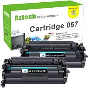 aztech compatible toner cartridge replacement for canon 057 057h toner cartridge imageclass mf445dw mf448dw mf449dw lbp226dw lbp227dw printer (black, 2-pack)