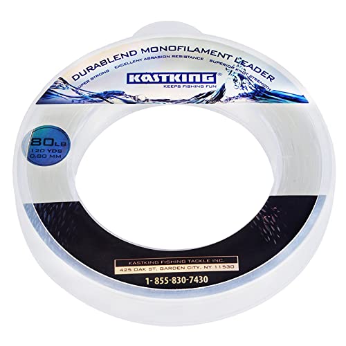 KastKing DuraBlend Monofilament Leader Line - Premium Saltwater Mono Leader Materials - Big Game Spool Size 120Yds/110M