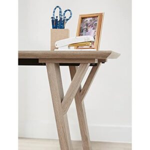 Realspace® Trezza 62"W L-Shaped Desk, Light Oak