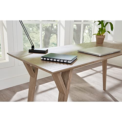 Realspace® Trezza 62"W L-Shaped Desk, Light Oak