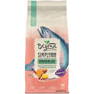 purina beyond grain free, natural dry cat food, simply indoor salmon, egg & sweet potato recipe – (4) 5 lb. bags