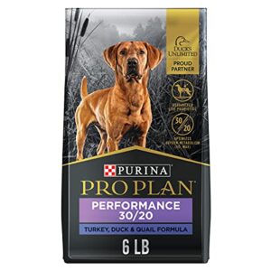 purina pro plan sport performance 30/20 turkey, duck & quail formula dry dog food – (5) 6 lb. bags