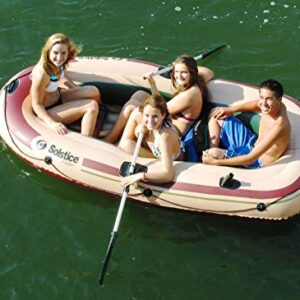 Solstice Swimline Voyager Inflatable 4 Person Fishing Leisure Boat Raft (2 Pack)