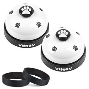 vimov pet training bells, set of 2 dog bells for potty training, desk bell for dogs, white