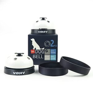 VIMOV Pet Training Bells, Set of 2 Dog Bells for Potty Training, Desk Bell for Dogs, White