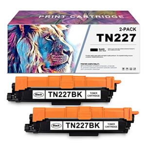2 pack tn227 tn227bk toner cartridges compatible replacement for brother mfc-l3750cdw l3730cdw hl- 3290cdw l3550cdw printer toner – sold by zinctoner