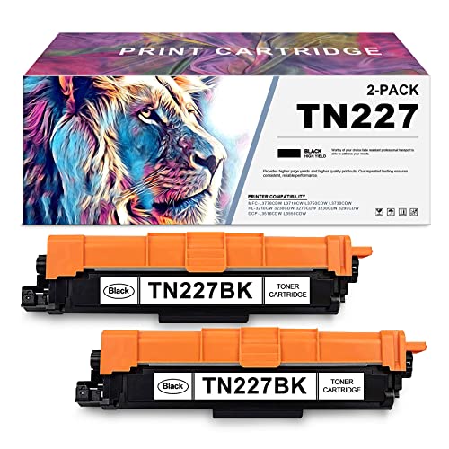 2 Pack TN227 TN227BK Toner Cartridges Compatible Replacement for Brother MFC-L3750CDW L3730CDW HL- 3290CDW L3550CDW Printer Toner - Sold by ZINCTONER
