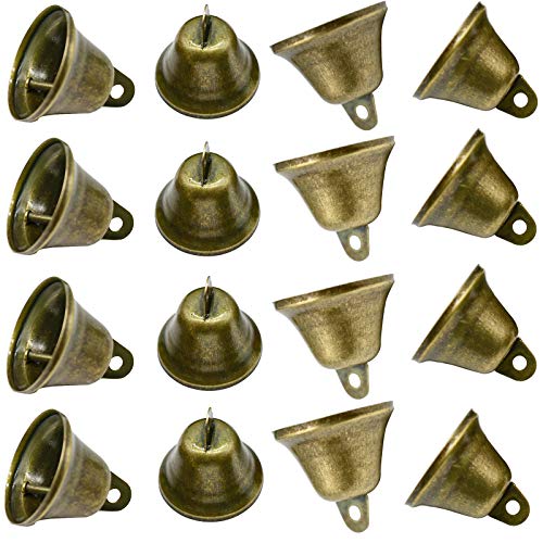 Maydahui 35PCS Vintage Bronze Jingle Bells (1.7"X 1.5") for Dog Doorbell & Potty Training, Housebreaking, Making Wind Chimes,Christmas Bell