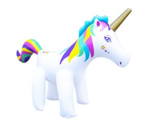 swimline humongous backyard unicorn sprinkler for outdoor fun and adventure | included anchor set, standard hose connection, 6 feet tall | for kids and family activity and action