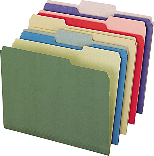 Pendaflex 04350 Earthwise by Pendaflex Recycled File Folders, 1/3 Top Tab, LTR, Assorted, 50/Bx