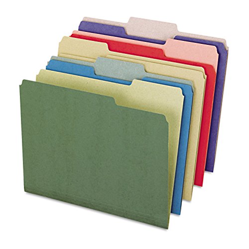 Pendaflex 04350 Earthwise by Pendaflex Recycled File Folders, 1/3 Top Tab, LTR, Assorted, 50/Bx