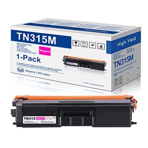 1-pack magenta compatible toner cartridge replacement for brother tn315m tn-315 toner cartridge to use with hl-4150cdn hl-4140cw hl-4570cdw hl-4570cdwt mfc-9640cdn mfc-9650cdw mfc-9970cdw printer