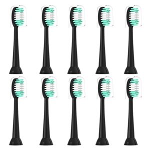 everystep replacement toothbrush heads compatible with aquasonic black series 10 pack for vibe series black series pro, and for duo series pro electric toothbrush black