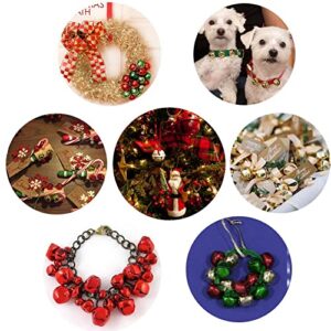 100PCS 1 Inch Multicolored Jingle Bells Christmas Metal Bells Craft for Christmas Festival Party Wedding Decorations DIY Project, Large Jingle Bells Bulk, Red, Green, Silver, Gold