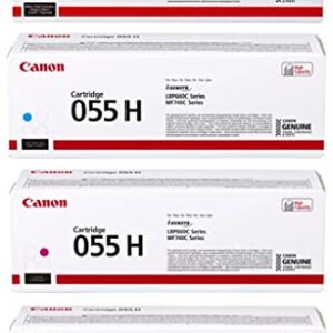 Canon CRG 055 High Yield Capacity Toner Cartridge for MF745, 743, 741, Bundle with Black 7600 Pages Yield/Cyan, 5900 Pages Yield/Magenta, 5900 Pages Yield/Yellow, 5900 Pages Yield