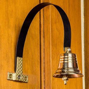 Shopkeepers Bell - Antique Doorbell Wall Mounted Metal, Ring Bell for Door Opening, Door Ringer for Business Entry, Solid Brass Metal Door Bell