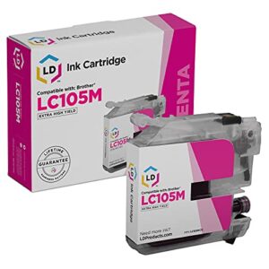 ld compatible ink cartridge replacement for brother lc105m super high yield (magenta)