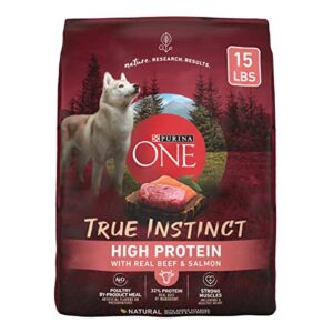 purina one true instinct high protein formula with real beef and salmon dry dog food – 15 lb. bag