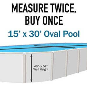 Smartline Cracked Glass 15-Foot-by-30-Foot Oval Liner | Overlap Style | 48-to-52-Inch Wall Height | 25 Gauge Virgin Vinyl | Designed for Steel Sided Above-Ground Swimming Pools
