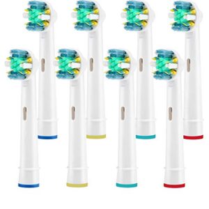 toothbrush replacement heads refill for oral-b electric toothbrush pro 1000 pro 3000 pro 5000 pro 7000 vitality floss action,8 count with covers