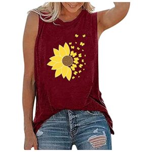 spring summer tops for women 2023, ladies dressy casual print t-shirt short sleeve tops fashion summer 2023 tee red