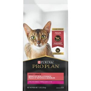 purina pro plan sensitive skin and stomach cat food, lamb and rice formula – (5) 7 lb. bags