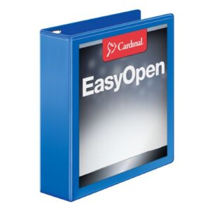 cardinal by tops products easyopen clearvue locking slant-d ring presentation binder, 2 inch, blue (10322cb)