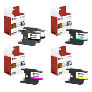 laser tek services compatible ink cartridge replacement for brother lc-65 lc65bk lc65c lc65m lc65y works with brother mfc5890cn 5895cw printers (black, cyan, magenta, yellow, 5 pack)