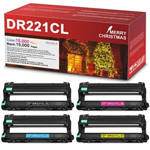 dr-221cl drum unit 4-pack : nucala 221cl drum compatible replacement for brother dr-221cl drum hl-3140cw hl-3150cdn hl-3170cdw mfc-9140cdn mfc-9330cdw mfc-9340cdw printer (black cyan yellow magenta)