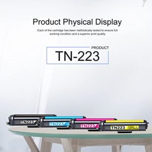 MITOCOLOR TN-223 TN223 Toner Cartridge 4 Pack High Yield Compatible TN223BK TN223C TN223M TN223Y Replacement for Brother MFC-L3770CDW L3750CDW HL-3210CW 3270CDW DCP-L3510CDW Printer Ink