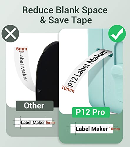 Phomemo Label Makers, P12 Label Maker Machine with Tape, Sticker Label Maker Compatible with Different Material Labels, Small Label Printer to iOS and Android Device, with Multiple Templates Font Icon