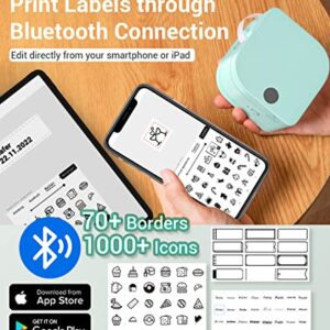 Phomemo Label Makers, P12 Label Maker Machine with Tape, Sticker Label Maker Compatible with Different Material Labels, Small Label Printer to iOS and Android Device, with Multiple Templates Font Icon