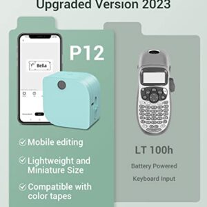 Phomemo Label Makers, P12 Label Maker Machine with Tape, Sticker Label Maker Compatible with Different Material Labels, Small Label Printer to iOS and Android Device, with Multiple Templates Font Icon