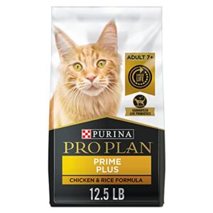Purina Pro Plan Senior Cat Food With Probiotics for Cats, Chicken and Rice Formula - (4) 12.5 lb. Bags