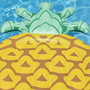 Swimline 90649 Giant 88" Inflatable Tropical Pineapple Swimming Pool Float, Lake Water Raft Lounger with Headrest for 1-2 People, Yellow (6 Pack)