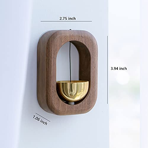 SANOSY Magnetic Shopkeepers Bell Wood Doorbell Wind Chime for Refrigerator, Room, Porch, Garden, Backyard, Restaurant,Home Garden Windchime Housewarming Gift(Walnut)