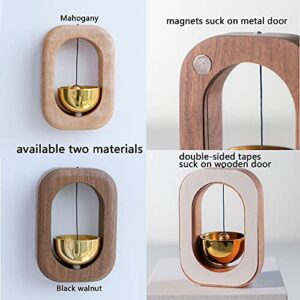 SANOSY Magnetic Shopkeepers Bell Wood Doorbell Wind Chime for Refrigerator, Room, Porch, Garden, Backyard, Restaurant,Home Garden Windchime Housewarming Gift(Walnut)