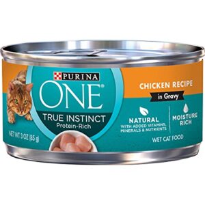 purina one natural high protein cat food, true instinct chicken recipe in gravy – (24) 3 oz. pull-top cans