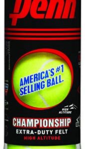 Penn Championship High Altitude - Extra Duty Felt Pressurized Tennis Balls, 1 Can, 3 Balls