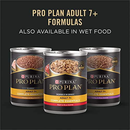 Purina Pro Plan Adult 7+ Complete Essentials Shredded Blend Beef & Rice Formula High Protein Dog Food for Senior Dogs - 18 lb. Bag