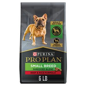 purina pro plan high protein small breed dog food, shredded blend beef & rice formula – 6 lb. bag