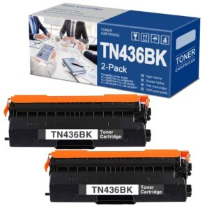 2 pack tn-436bk black high yield toner cartridge replacement for brother tn-436bk black hl-l8260cdw hl-l8360cdw hl-l8360cdwt hl-l9310cdw printer.